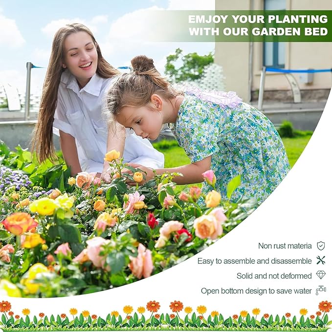 Land Guard 12×4×1ft Galvanized Raised Garden Bed Kit for Vegetables 2 Pack Galvanized Super Large Metal Planter Raised Garden Boxes Outdoor (Gray)