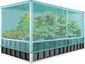 KING BIRD 68 x 36 x 34.6 Raised Garden Bed with Garden Anti-Bird Protection Netting Structure Galvanized Steel Metal Planter Kit Box with 2 Pairs of Gloves Dark Grey