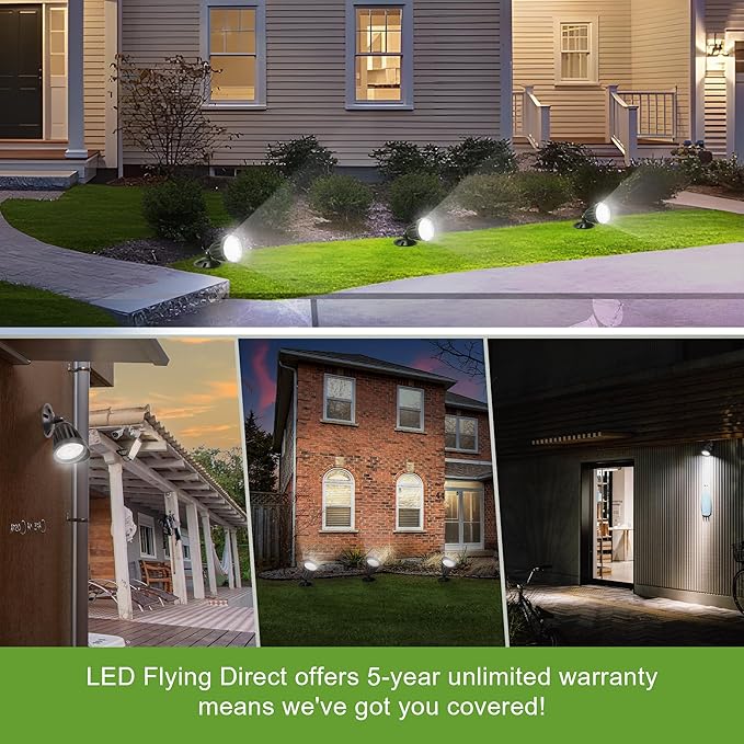 25 Watt LED Spot Light - 3500 Lumens - Color Selectable 30K/40K/50K - 42°Beam - Knuckle Conduit Mount - LED Landscape Flood Light - 80W MH Equivalent UL and DLC Certified (12-Pack)