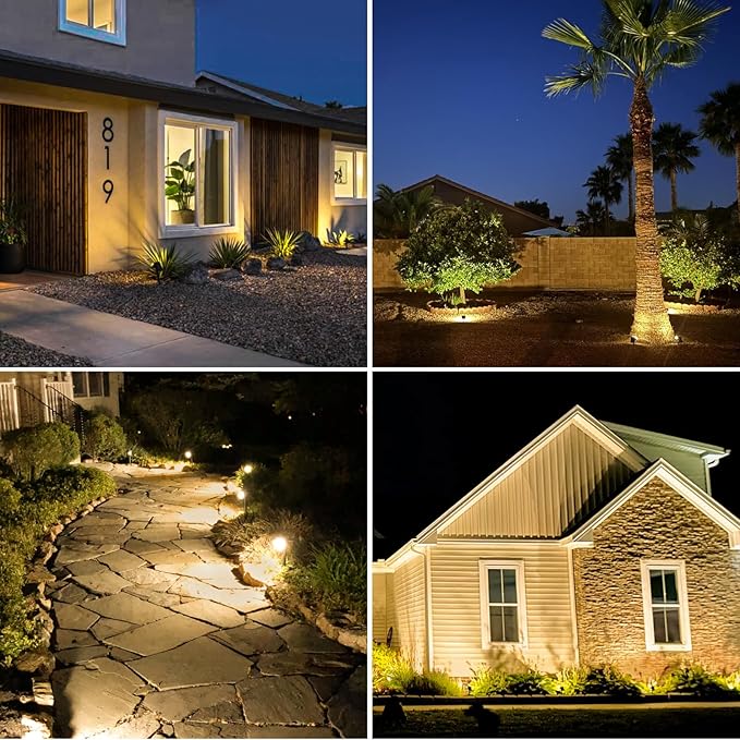 8 Pack Solar Spot Lights Outdoor 2-in-1 Solar Lights Outdoor Waterproof IP65 Solar Powered Landscape Spotlights 3 Modes for Yard Garden Pathway Driveway Tree(Warm White)