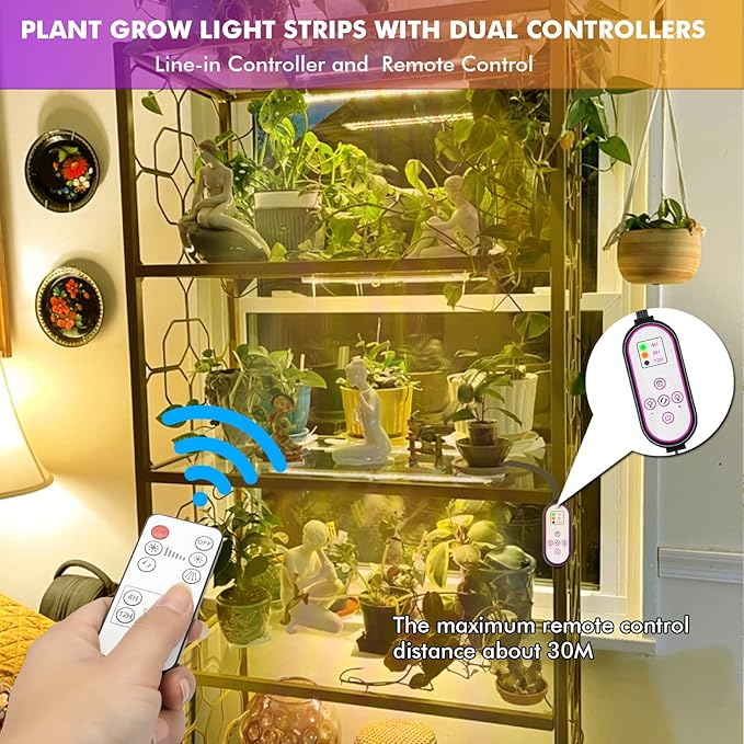 Plant Grow Lights Strip for Indoor Plants Full Spectrum216 LEDs Plant Lights Bar for Indoor Growing with Timer Indoor Plant Grow Lamp for House Plants with 3 Lighting Mode/10 Dimmable