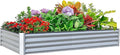 Domi Galvanized Raised Garden Bed Outdoor Planter Garden Boxes Large Metal Planter Box for Gardening Vegetables Fruits Flowers Silvery (6x3x1ft)