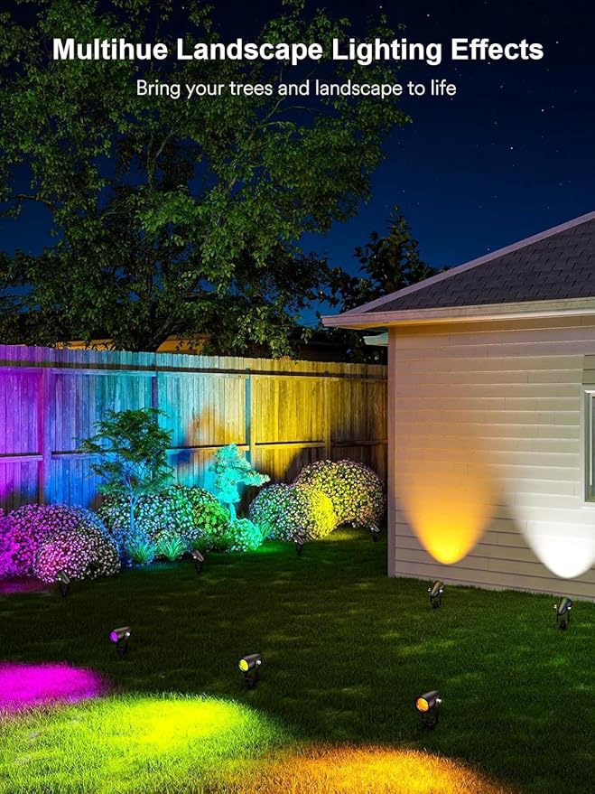ANGELHALO Outdoor Neon Rope Lights 32.8ft Smart Landscape Spotlights 6 Pack