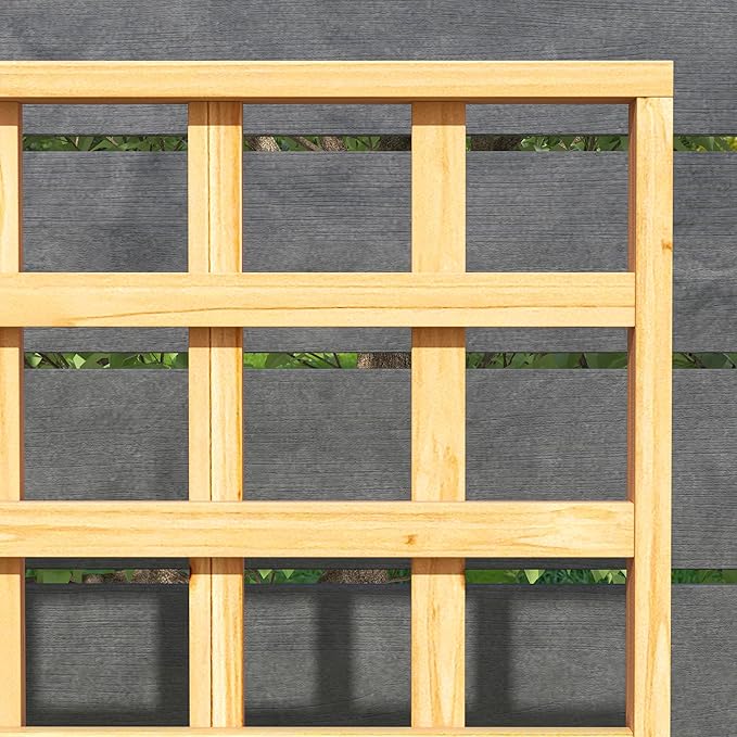 Outsunny Wooden Raised Garden Bed with Trellis Elevated Planter Box with Storage Shelf Outdoor Flower Box for Vegetables Flowers Herbs