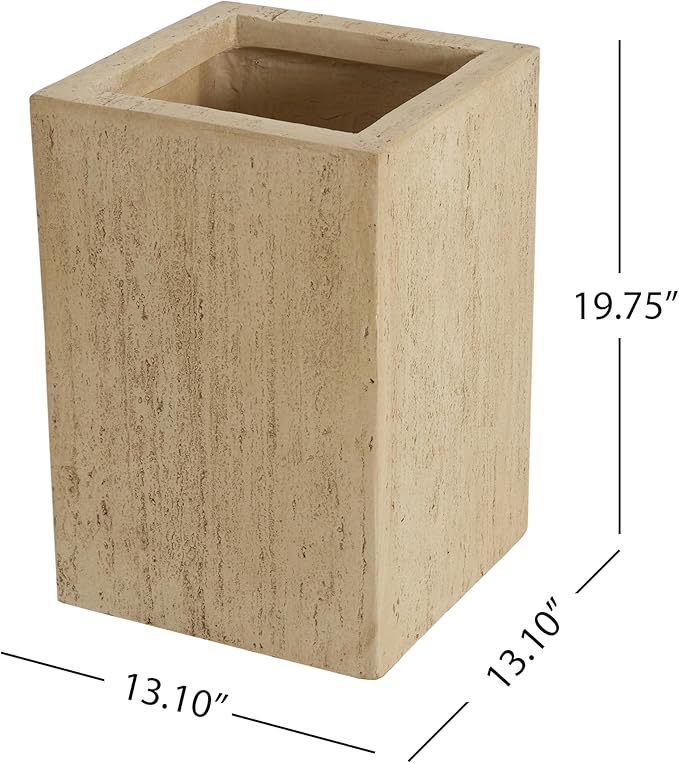 Handmade Rectangle Planter Box 19'.75'H Travertine