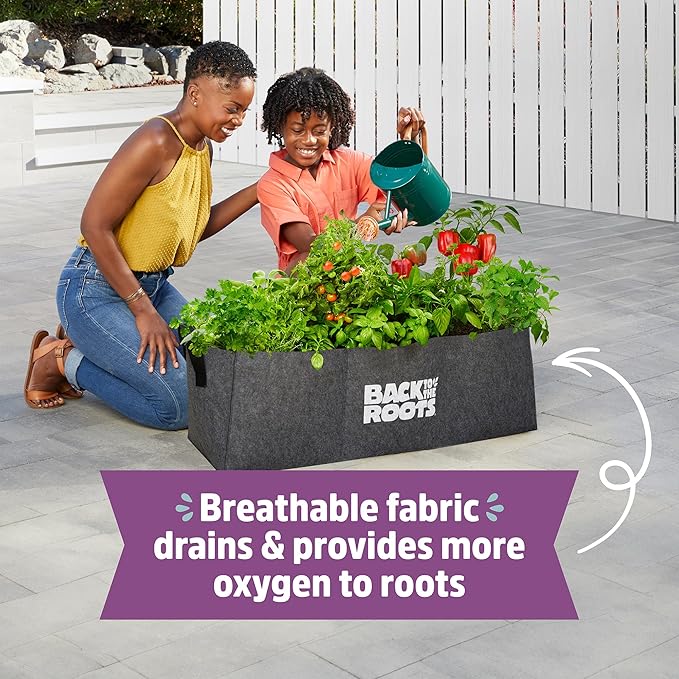 Back to The Roots Breathable Raised Bed (Provides More Oxygen to Roots) 9 Cu. Ft. No Assembly Needed Reusable &amp Weatherproof