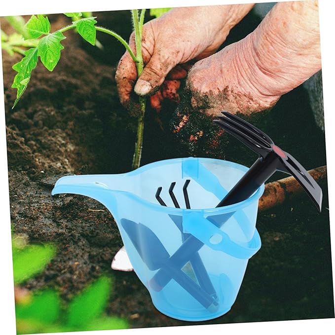 Gardening Tool Set Lightweight Plastic Shovel Rake and Bucket for Beach Sand Play Backyard Planting with Non-Slip Design Versatile Garden Hoes