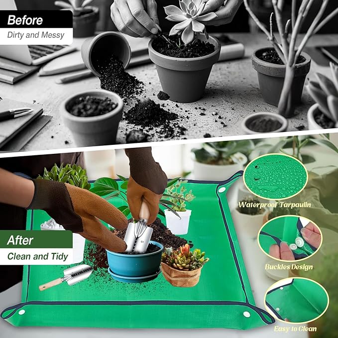 Gardening Tools 9-Piece Heavy-Duty Garden Tools Set Stainless Steel Garden Hand Tools with Purple Floral Tote Bag and Repotting Mat Garden Supplies Kit Gifts for Women