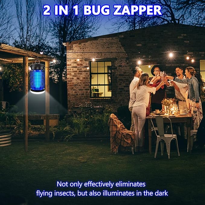 Bug Zapper Outdoor Mosquito Zapper with LED Light Fly Zapper Outdoor Indoor Insect Zapper Electric Fly Traps Plug in Mosquito Killer for Patio Yard