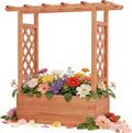 HOMGX Raised Garden Bed with Trellis Vertical Garden Planter w/Drainage Holes for Climbing Vines Roses Tomatoes Tiered Flower Stand for Flowers Herbs Climbing Vines