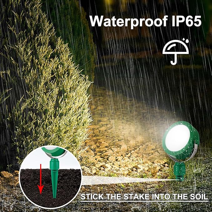 LUXSWAY Landscape Light Rechargeable Waterproof Spotlight Outdoor with Remote Color Changing Garden Lighting Planter Spotlight for Holiday Path Yard Christmas Tree Decoration