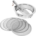 DOITOOL Stainless Steel Soil Sifter Set with 1/3/6/9/12mm Mesh Screens and Shovel for Gardening Compost and Rock Filtration – 7pcs Garden Soil Screen Tool Kit for Home Use