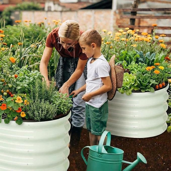2pack Galvanized Raised Garden Bed Kit 4.5x2x1ft Easy Assembly Metal Raised Bed Deep Root Planter Box for VegetablesFlowersHerbs