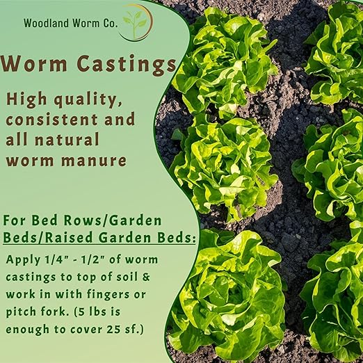 Earth Worm Castings for Plants 20 LB – Soil Amendment and Natural Fertilizer for Gardening Vegetables Lawns and Indoor Plants – Odor-Free All-Natural