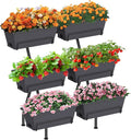 Sunexinlo 3-Tier Vertical Garden Planter with 6 Boxes 31 Tall Raised Garden Bed with Adjustable Feet for Herbs Flowers Vegetables Ideal for Indoor Outdoor Patio Balcony Deck Use Gray