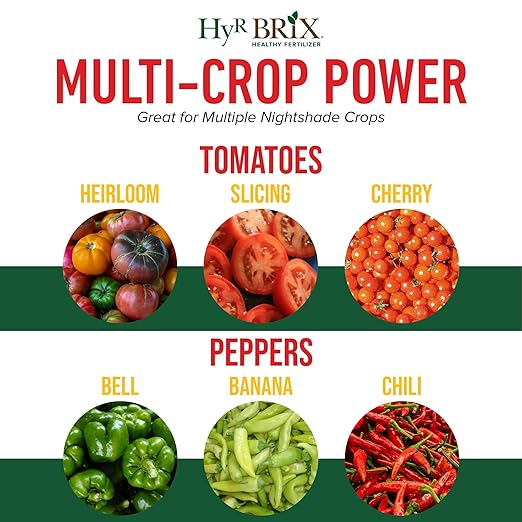 HyR BRIX Slow-Release 5-8-10 Tomato Fertilizer 45lb Bag - Garden Food with Calcium &amp Essential Micronutrients – Supports Fruit Development Helps Prevent Blossom End Rot