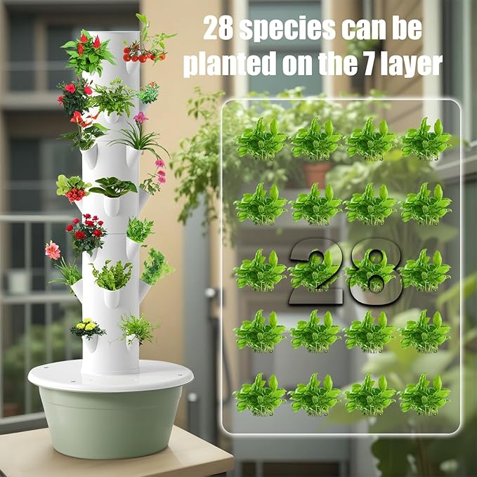 Hydroponic TowerGrowing SystemVertical Garden Tower5/7 LayersPlants Indoor Vertical Systemfor Gardening Lover (7)