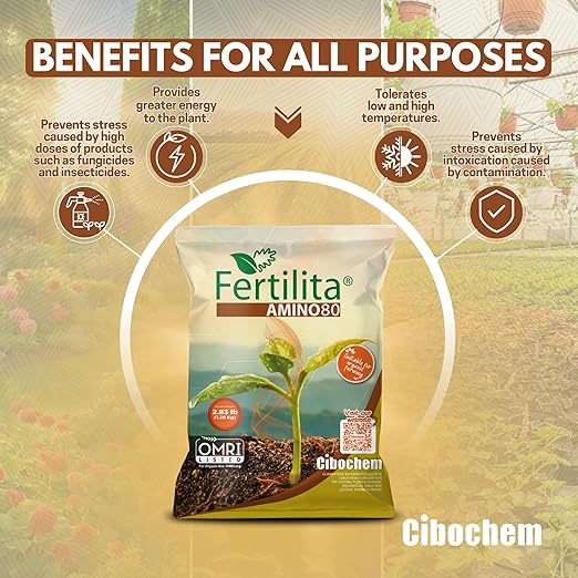 Amino ACIDS 80% More Concentrated - for Indoor and Outdoor Plants LAWNS Vegetables and Fruit Trees - Supports Robust and Vigorous GrowthBetter YIELDS - Water Soluble Won't Burn