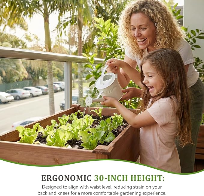 Raised Garden Bed with Legs 48x24x30 in Planter Boxes Outdoor Elevated Wooden Planter Box Standing Growing Bed for Gardening Backyard Patio and Balcony (Coffee 48x24x30)