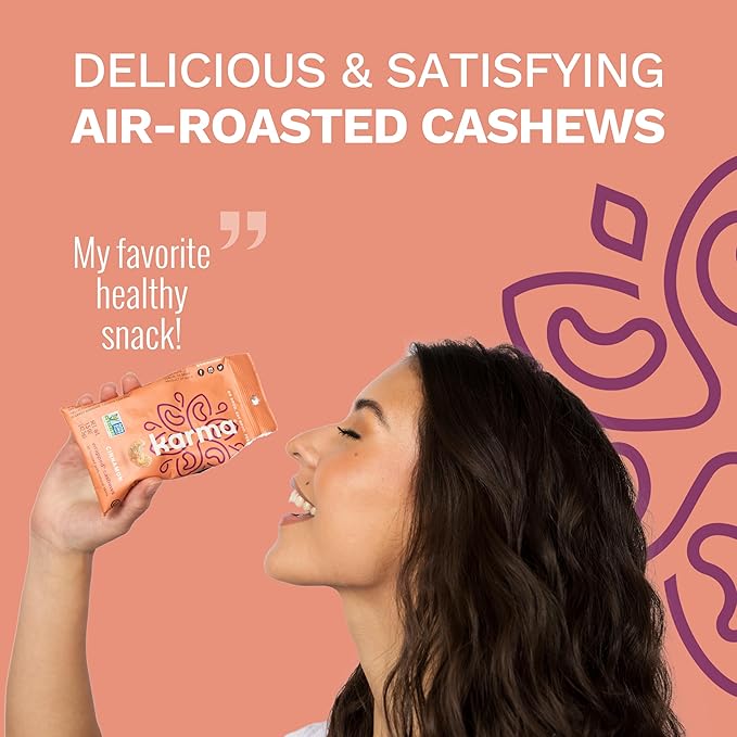 Cinnamon Cashews with Skin by Karma Nuts Whole Sweet Roasted Vegan Gluten Free Low Net Carb Natural Everyday Nut Snack 1.5 Ounce (12 Snack Packs)