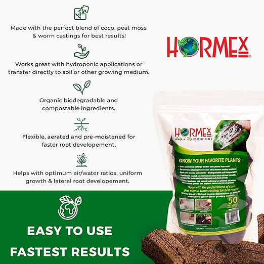Hormex Rooting Powder #16 Grow Cubes &amp Shears Combo - Rooting Hormone for Difficult Hardwood Plants Tree Cuttings | Root Starter Cubes for Cloning Plants | Precision Straight-Blade Shears (50 Pl