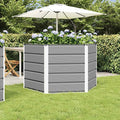 Steel Raised Garden Bed for Gardening Metal Planter Box for Vegetables Fruits Flowers 50.79 x 50.79 x 29.53 in Light Gray-680