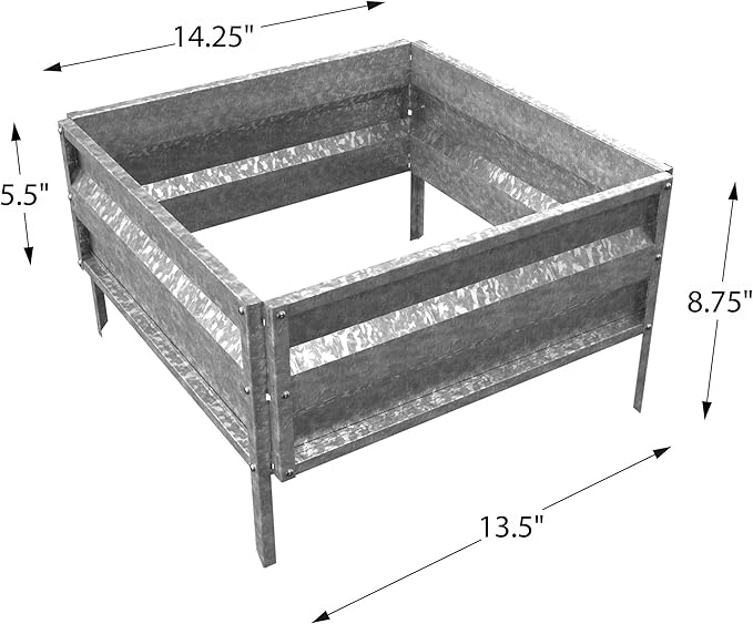 Raised Garden Bed Plant Holder Kit with Adjustable Galvanized Iron for Growing Flowers Vegetables Herbs by Pure Garden