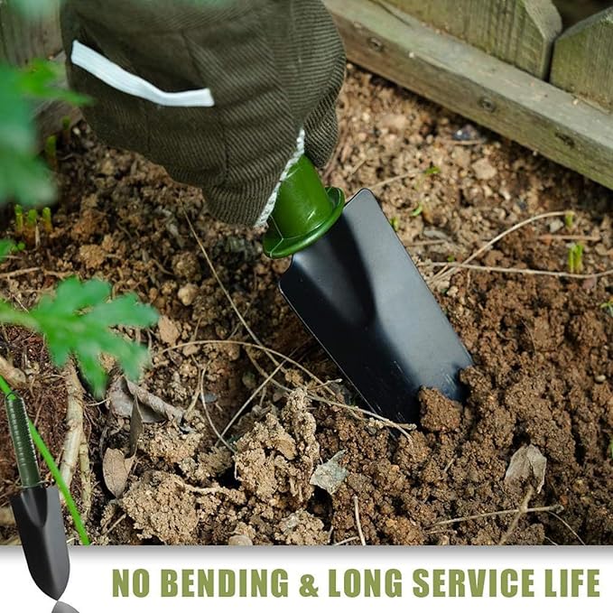 Garden Tool Set 8 Pcs Stainless Steel Heavy Duty Metal Gardener Gardening Hand Tool Set with Belt Bag Includes 8 Small Pockets Outdoor Heavy Duty Gardening Work Set with Ergonomic Handle