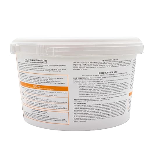 Bait Block Peanut Butter Flavor Rodenticide – 4 lb. Pail – Effective Rodent Control Bait Blocks – Long-Lasting and Easy to Use