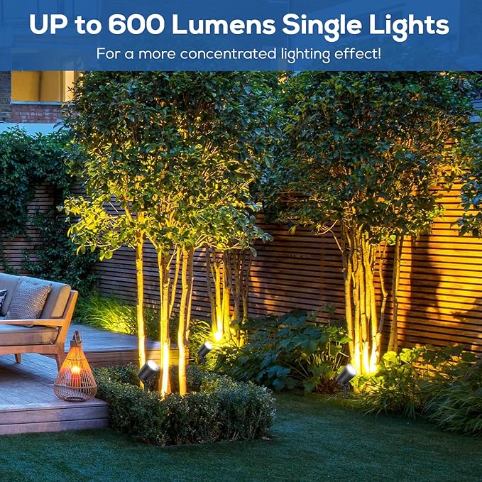 ZYAN Outdoor Landscape Spotlights Waterproof IP65 Powered Supply Yard Garden Spot Lights for Outside Plant Tree 6W 600 Lumen per Light Landscape Lighting for Path Patio Walkway-4 Pack