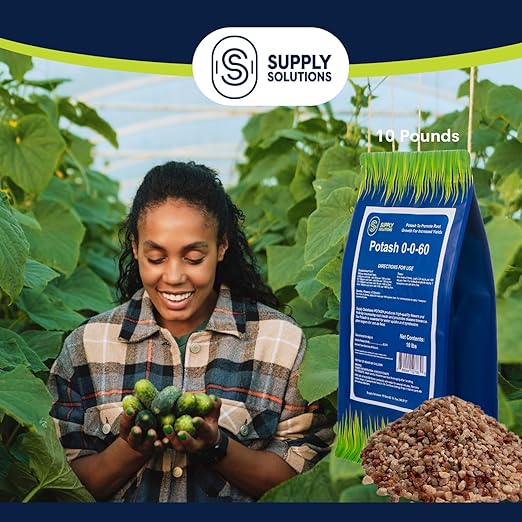 Supply Solutions Muriate of Potash 0-0-60 Fertilizer - High Potassium for Lush Crops Blooms Acidic Plants (10lbs)