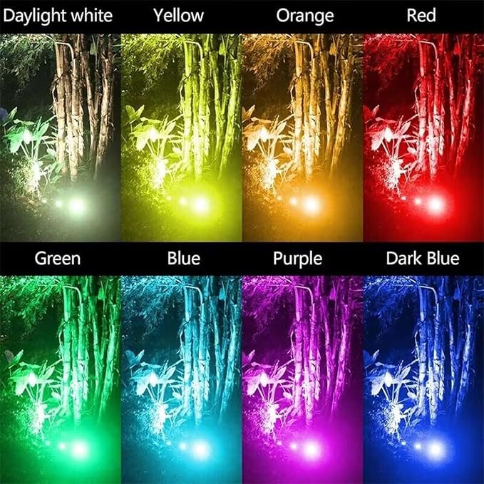 8PCS RGB Buried Yard Lamp - Recessed Led Outdoor Spotlights IP67 Waterproof Color Changing COB Ground Spotlight with Remote Controls 12V/24V LED Garden Landscape Lights(6W -12v)