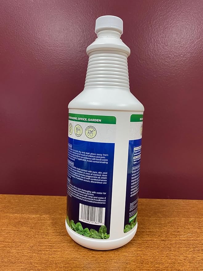 All Natural Peppermint Oil Insect &amp Pest Control Spray Repels Mice Spiders Ants for Home Indoor Outdoor Garden Maximum Strength Smart Grower Ready to Use 32 FL OZ