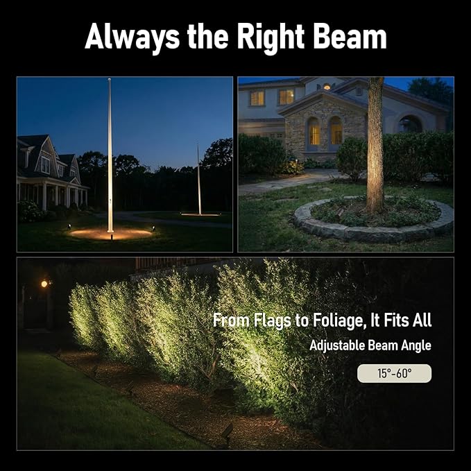 LEONLITE 8-Pack 5CCT LED Landscape Spotlight 15°-60° Adjustable Beam Angle 8W Low Voltage Spot Light with Stepless Adjustment 12-24V AC/DC Aluminum IP65 Waterproof Oil Rubbed Bronze