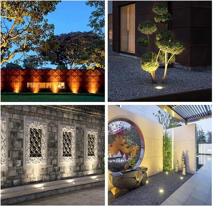 Recessed Ground Spotlight - RGB Ground LED Landscape Lights Outdoor Buried Lights IP67 Waterproof Garden Courtyard Floor Lamp for Driveway Deck Stair Step Yard Fence Garden Pathway36W 18W 15
