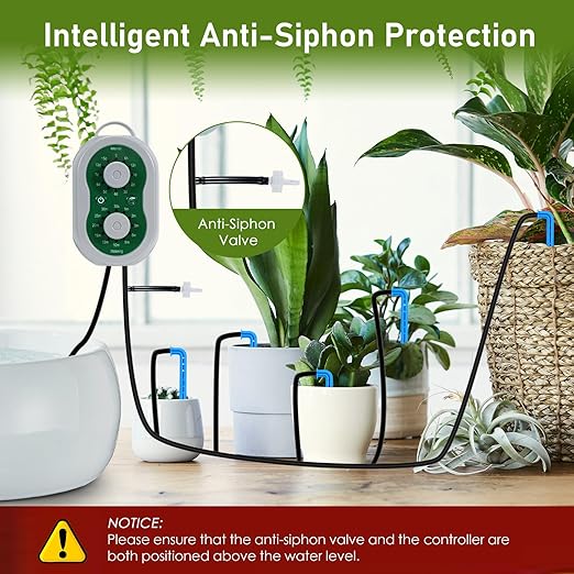 WIOR Automatic Plant Waterer Drip Irrigation System Kit for 15 Potted Plants Indoor Self Watering System Plant Watering Devices with Programmable Water Timer for Garden Balcony Greenhouse Vacation