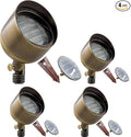 LED Spot Lights Outdoor LED Landscape Light 110-9W PAR 36 Bulb Metal Solid Brass Wall Wash Security Landscape Lighting for Beautiful Bright Long Lasting Home Garden Patio Area Deck Lighting (4 Pack)