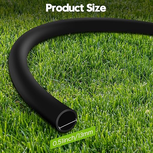 50 FT 1/2 Inch Drip Irrigation Tubing Kit-Drip Line Irrigation Hose 1/2 Inch with 1/2 to 1/4 Barbed Locked 6-Way &amp 1/2 Tee Connectors-Drip Tube Irrigation Fittings System Parts for Garden Water