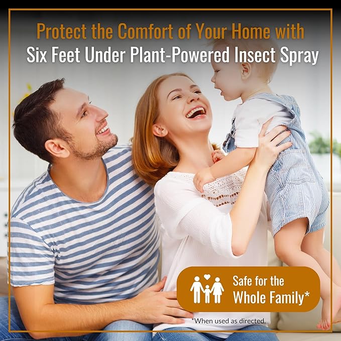 Dr. Killigan's Six Feet Under Plant Powered Insect Killer Spray | Indoor Natural Pest Control | Fleas Pantry &amp Clothing Moths Ants &amp Cockroaches | Family Friendly Pet Safe (24 oz)