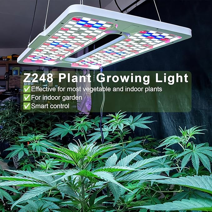 22 x 10 Grow Lights for Indoor Plants and Vegetables Full Spectrum LED Growing Lamp for Indoor Garden Greenhouse - Features Two Smart Light Mode 12~23H Timer - 2 Pack (2 in Series White)