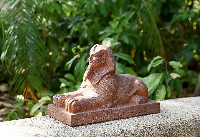 TECHKO Garden Statue Egyptian Sphinx with Included Solar Spotlight