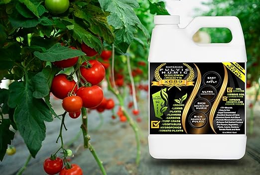 Humic Acid &amp Fulvic Acid Liquid Concentrate - 10000 sq ft - Organic Plant Food Enhancer for Lawn Plants Turf Grass &amp Garden Soil