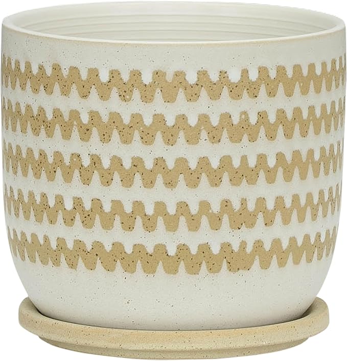 Generic 8 Planter W Saucer White