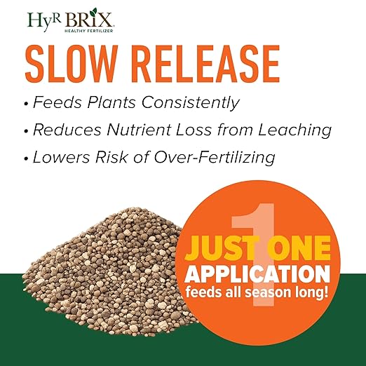 HyR BRIX Custom Blend 8-6-12 Pumpkin Fertilizer 45lb Bag - Balanced Nutrient Formula with Calcium &amp Sulfur Slow-Release Granular - One Application Covers 2142 Square Feet