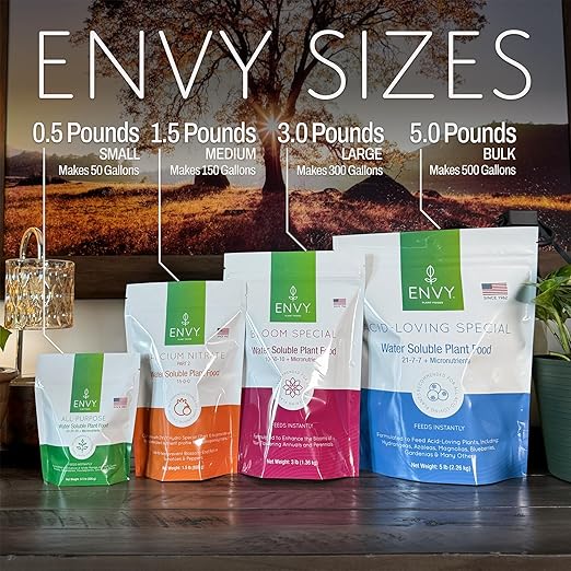 ENVY Plant Foods Acid-Loving Special | Water Soluble Fertilizer | Hydrangea Azalea &amp Berry Plant Food (3lb x3)
