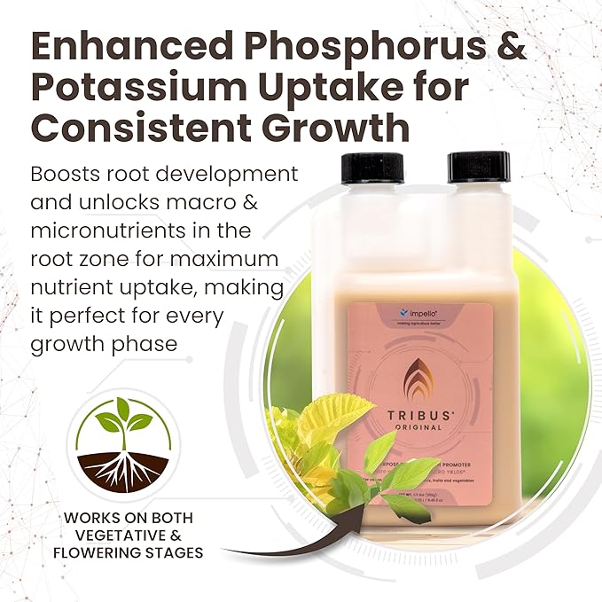 Tribus Organic Microbial Inoculant | Root Booster for Plants Increases Plant Yield Root Growth Flower &amp Fruit Quality | Visible Root Growth in 24Hrs | Pet &amp Planet-Safe | Made in The USA |