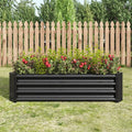 7.6x3.7x0.98FT Metal Raised Bed for Outdoor Flower Planters Vegetables Herb Galvanized Raised Garden Bed Kit Rectangular Large Metal Deep Root Planters with An Open Bottom (Black with 4x2x1ft)