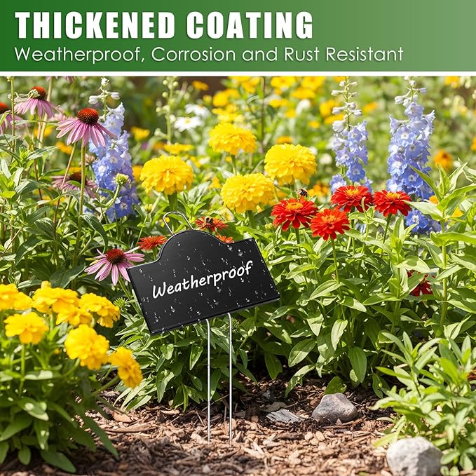 Landhoow 30 Pack Extra Large Metal Plant Labels 6 x 4 with 11'' Stake Stainless Steel 304 Garden Markers Waterproof Plant Marker Weatherproof Garden Signs for Vegetable Herb Flower Seed Greenhouse