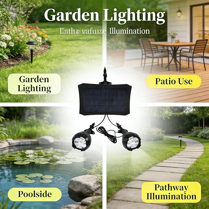 Outdoor Solar Lights 5V 3W Polysilicon Panel Fully Enclosed ABS Design Energy Saving - Weatherproof Spotlight Easy Installation for Garden and Yard