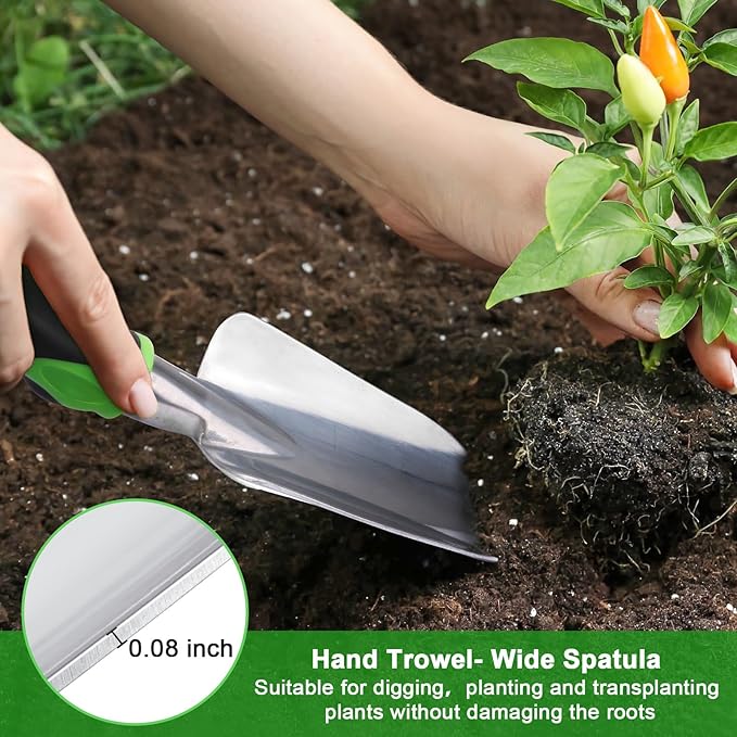 Garden Tools Set 3 Pack Heavy Duty Gardening Tools Set + Garden Tools Set 8 Piece Gardening Tools Set with Non Slip Ergonomic Handle